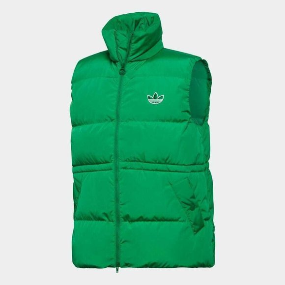 NEW Size XS X-Small   Adidas Originals Green Down Zip-Up Puffer Vest GD2521 - Picture 8 of 9